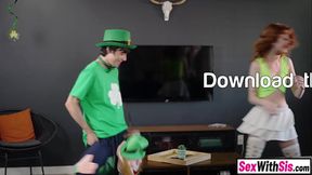 Leprechaun cosplayer pounds stepsis and bestie on St Patricks Day