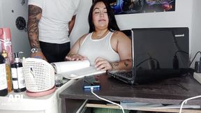 Coworkers Fuck in the Office Secretly From Their Boss and Are Almost Discovered