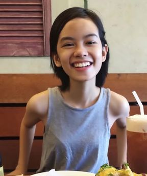 Short-haired filipina teen goes wild on horseback