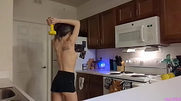 Topless Sage Eldritch Weight Lifting in the Kitchen