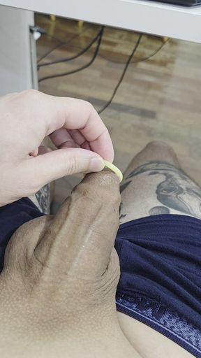 Jerk off and Cum in a Condom