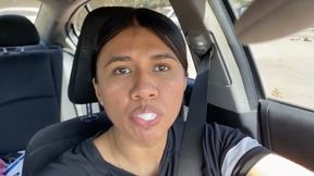 Chewing gum in the car