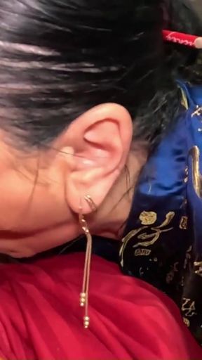 Slutty Geisha Fantasy. Satin Robe Tease, Dirty Oral Energy and Messy Satin Finish   Clip 2