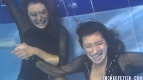WMV Underwater Lesbian romance after party game wet apnea cpr end