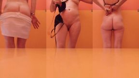 a la piscine je me deshabille pour mettre mon maillot de bain