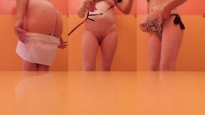 a la piscine je me deshabille pour mettre mon maillot de bain