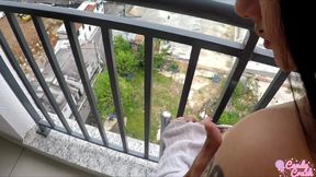 My Boyfriend Creampied My Ass After Breakfast on the Balcony