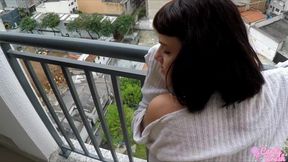 My Boyfriend Creampied My Ass After Breakfast on the Balcony