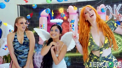 Lauren Phillips, Gia Derza and Avery Black ignite a steamy lesbian threesome