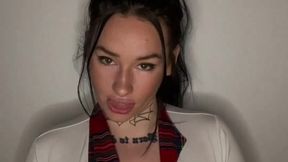 Submissive British college teen with huge tits takes control
