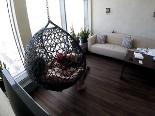 Marta was banged in the butt on the 70th floor in the window, licked, and finished in her throat