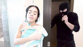 ”Large Tits MILF Victoria June Surprised by Thief”