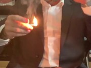 Jason Collins cigar smoking with a raging hard-on