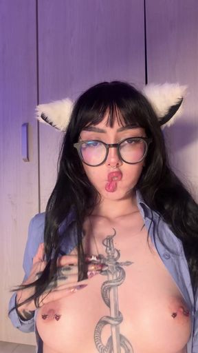 Female Onlyfans Model in Cat Ears