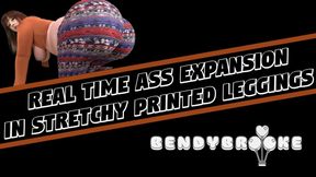 Real Time Ass Expansion In Stretchy Printed Leggings