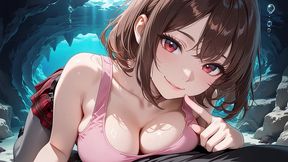 ai generated- hentai girl fucked hard in secret underwater cave - massive creampie overflow