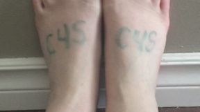 TIMEOUT HALL WALL NOW UPSTAIRS FEET AGAINST BASEBOARD