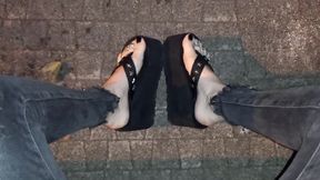 feet so good - public crossdressing