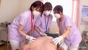 Japanese Nurse Seduces in Steamy FFM Exam Room