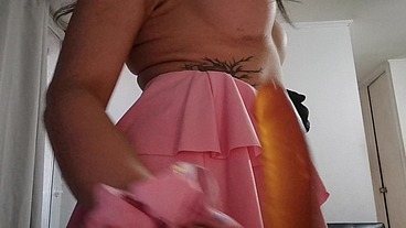 Nicole N Fantasy playing with her body and strip tease showing her asshole