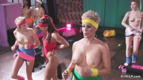”ADULT TIME New Hottie In A Lesbian Aerobic Club”
