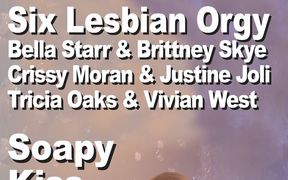 Bella Starr & Brittney Skye & Crissy Moran & Justine Joli & Tricia Oaks & Vivian West & Jack Six Lesbian Orgy Gmcv1052