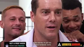 ACCIDENTAL GANGBANG - Naughty Masseuse Adira Allure Gets Gangbanged By Her Clients SPANISH SUBTITLES