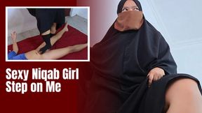 Hijab Step Sister Step on My Dick and Make Her Black Socks Covered with Cum - Minokiiko