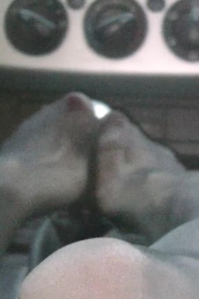 Revving Ford Focus and Footjobing Its Shift Stick