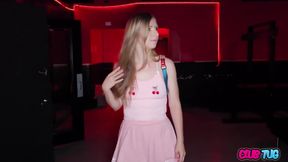 Innocent Winter Flynn Jerks in Adult Theater!