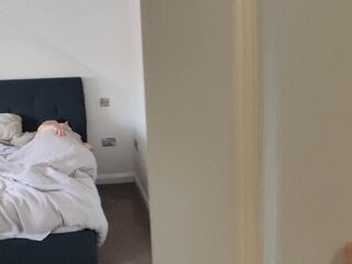 Woke up my step sister for a birthday quality blowjob and gave her a huge cum explosion.