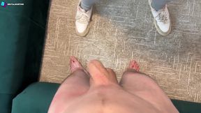 Baseball Bat, a Leather Belt, Tennis Balls and Her Massive Legs Turn His Testicles Into Whipped Cream! Crotch Destruction!