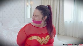 Lacey - Frogtied and Tape Gagged as Wonder Woman by Stepbrother Part 3