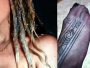 [CC] hippie has a free use mouth and I take full advantage. SLAP SLAP cock on face cum in mouth :)