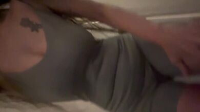 Beverly Crusher steamy gym grind gets soaked wet