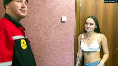Delivery man gets more than he expected from a lonely housewife