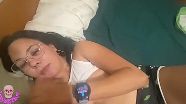 Sleepover with my Cuban partner and blowjob
