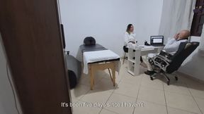 A MILF gets fingered by the proctologist during an anal exam.