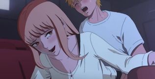 Chainsawman hentai - Makima has a hot sex with Denji in a movie theatre