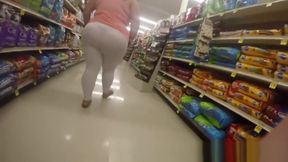 Twerking See Through Leggings at Grocery Store