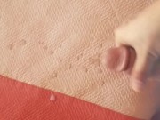 Hotel room door open flashing and cum