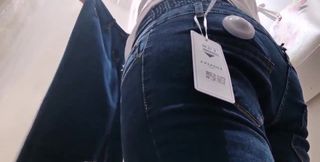 Your Slutty Italian Tries on Jeans While Wearing a Butt Plug in Her Ass