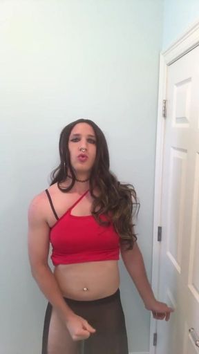 Sexy Crossdresser Jerking Off