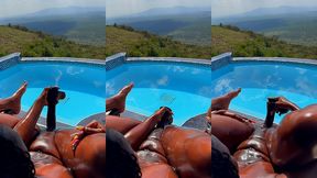a quickie at the pool side before i swim