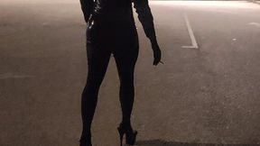 Rubberdoll Tania fetish smoking outdoor