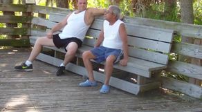Mature Gay Couple Has Interracial Bareback Sex Outdoors 2