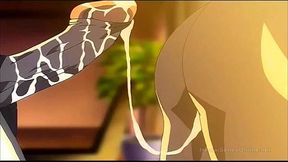 Frustrated futanari reliefs herself at the expense of her employee