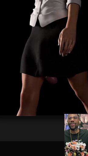 Transgender Office Lady Goes to Work with Her Thicc Cock Out