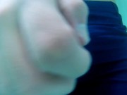 man masturbating underwater in the pool