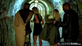 BLACKEDRAW Two Blondes Fuck Dominant BBCs After A Night At The Club